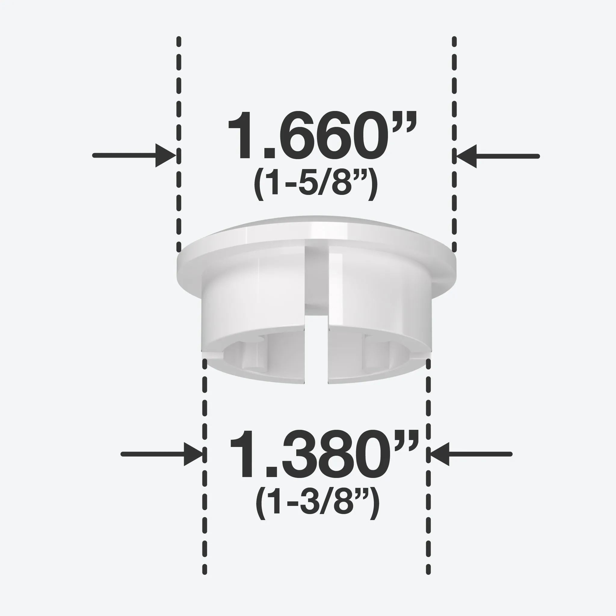1-1/4 in. Internal PVC Dome Cap, Furniture Grade - White