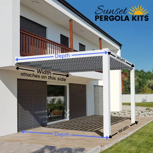 10' by 10' One-Sided Pergola - Made in USA