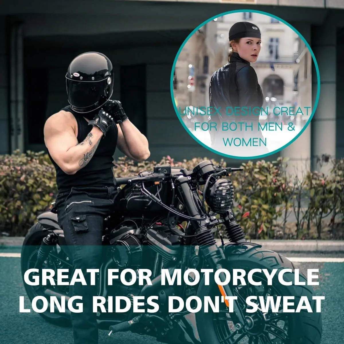 2/3 Pcs Skull Cap Moisture Wicking Helmet Liner for Men Motorcycle Cycling Sports Breathable Summer Running Cap