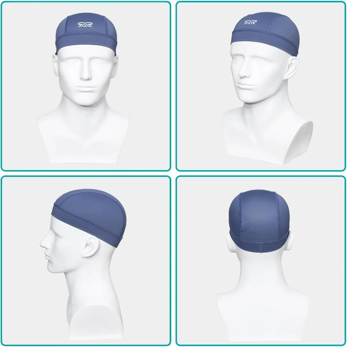 2/3 Pcs Skull Cap Moisture Wicking Helmet Liner for Men Motorcycle Cycling Sports Breathable Summer Running Cap