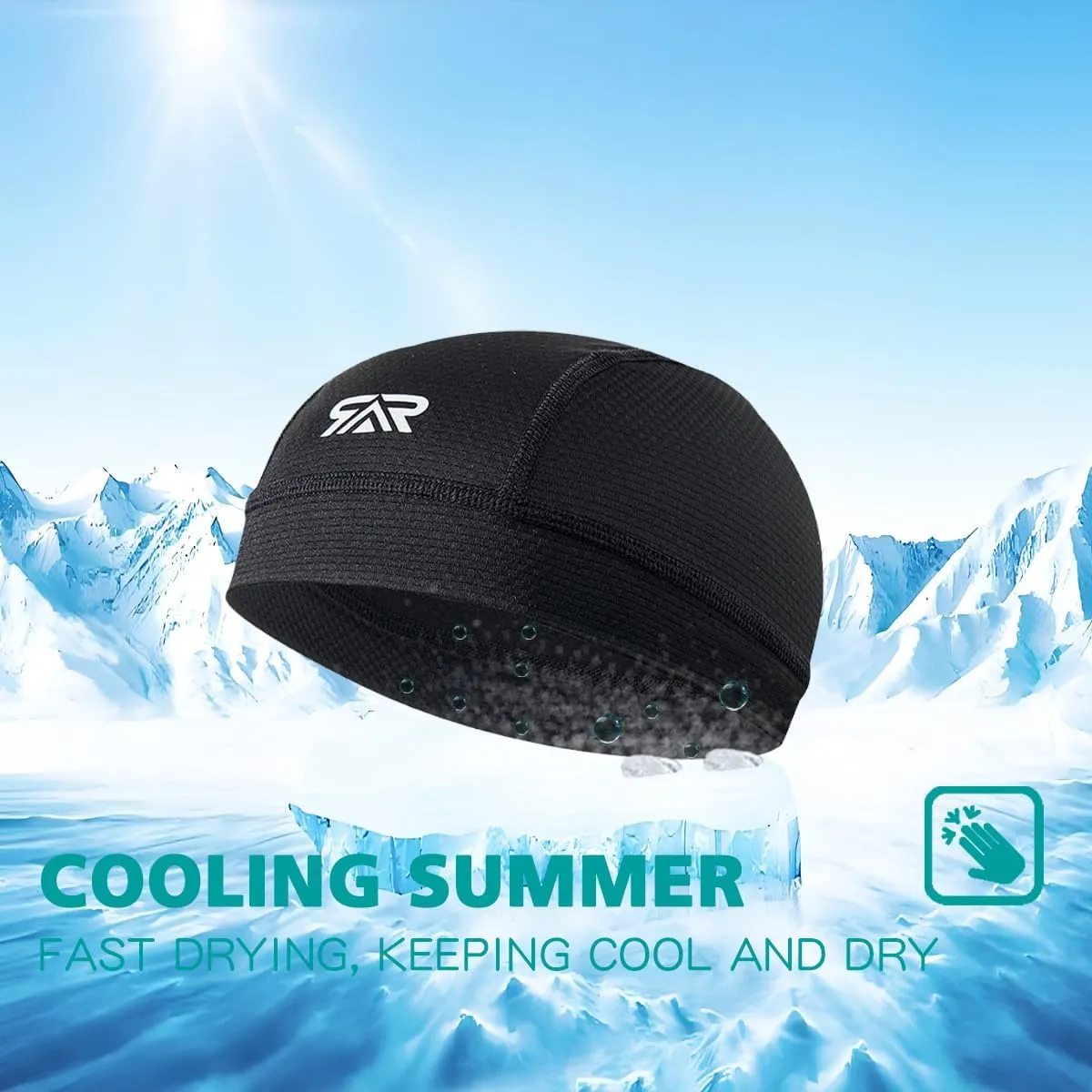 2/3 Pcs Skull Cap Moisture Wicking Helmet Liner for Men Motorcycle Cycling Sports Breathable Summer Running Cap