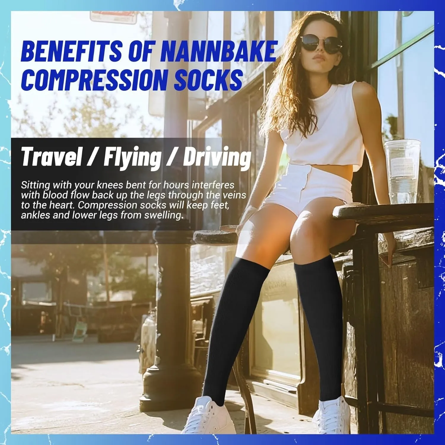 3 Pairs Compression Socks for Women & Men 15-20 mmHg,Best Support for Cycling Athletic Hiking Running