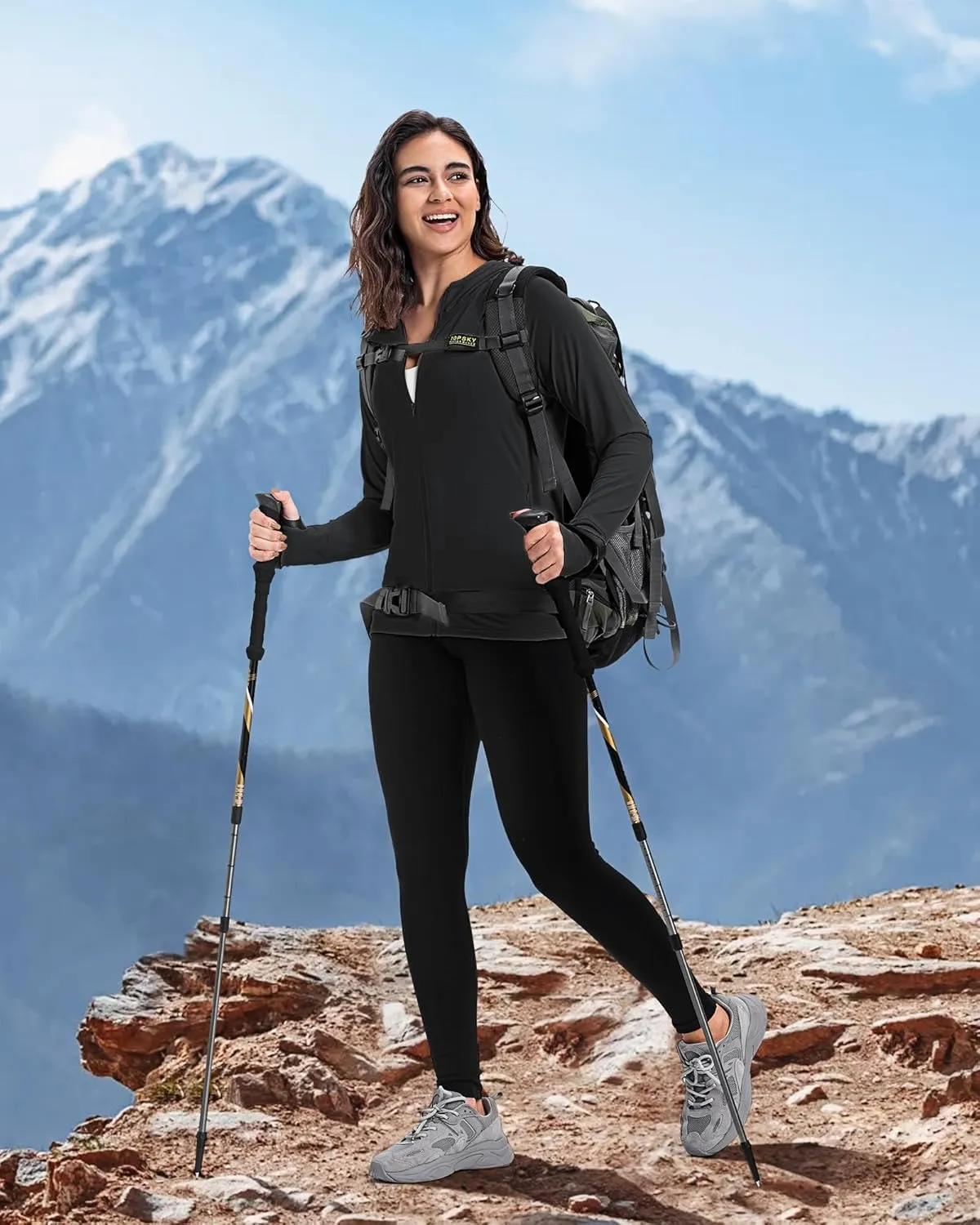 33,000ft Women's UPF 50  Sun Protection Jacket Lightweight Hoodie Zip Long Sleeve Athletic Shirt for Hiking Running