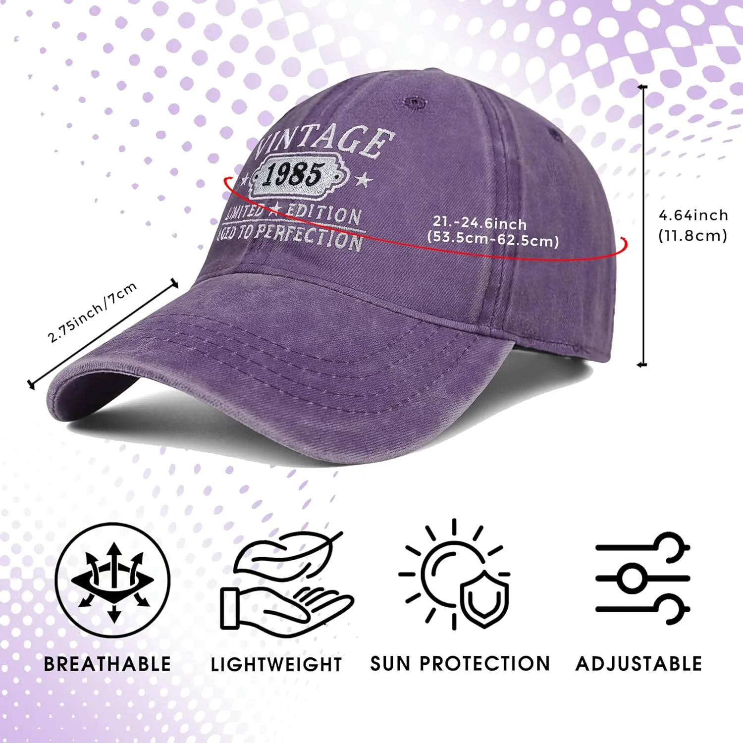 40th Birthday Gifts Women Men Vintage 1985 Embroidered Baseball Cap Gift Ideas Hat