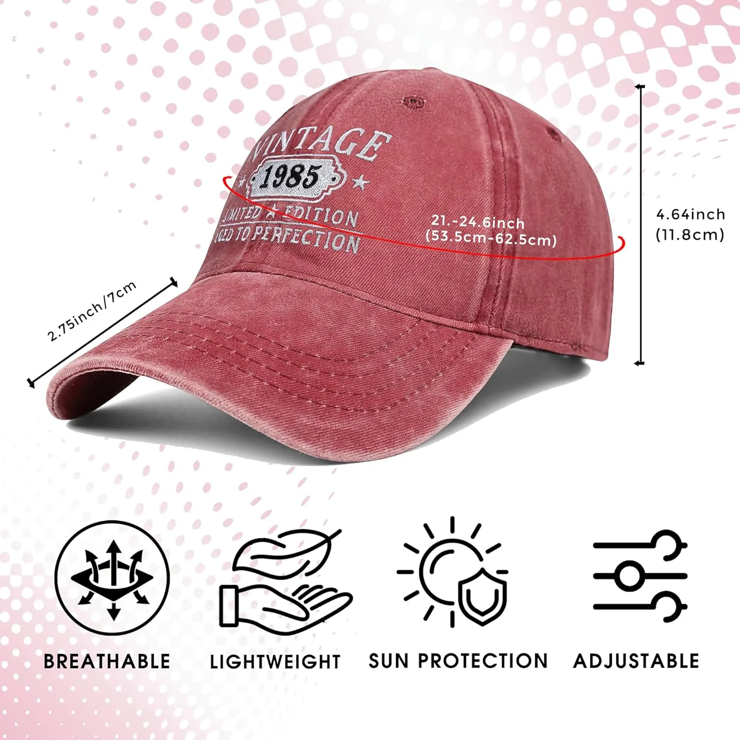 40th Birthday Gifts Women Men Vintage 1985 Embroidered Baseball Cap Gift Ideas Hat