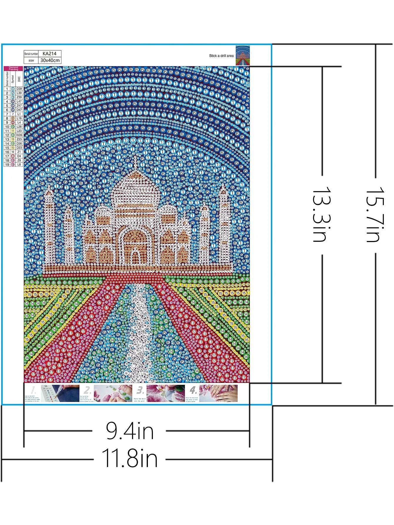 5D DIY Special-Shaped Drill-Castle 30*40CM