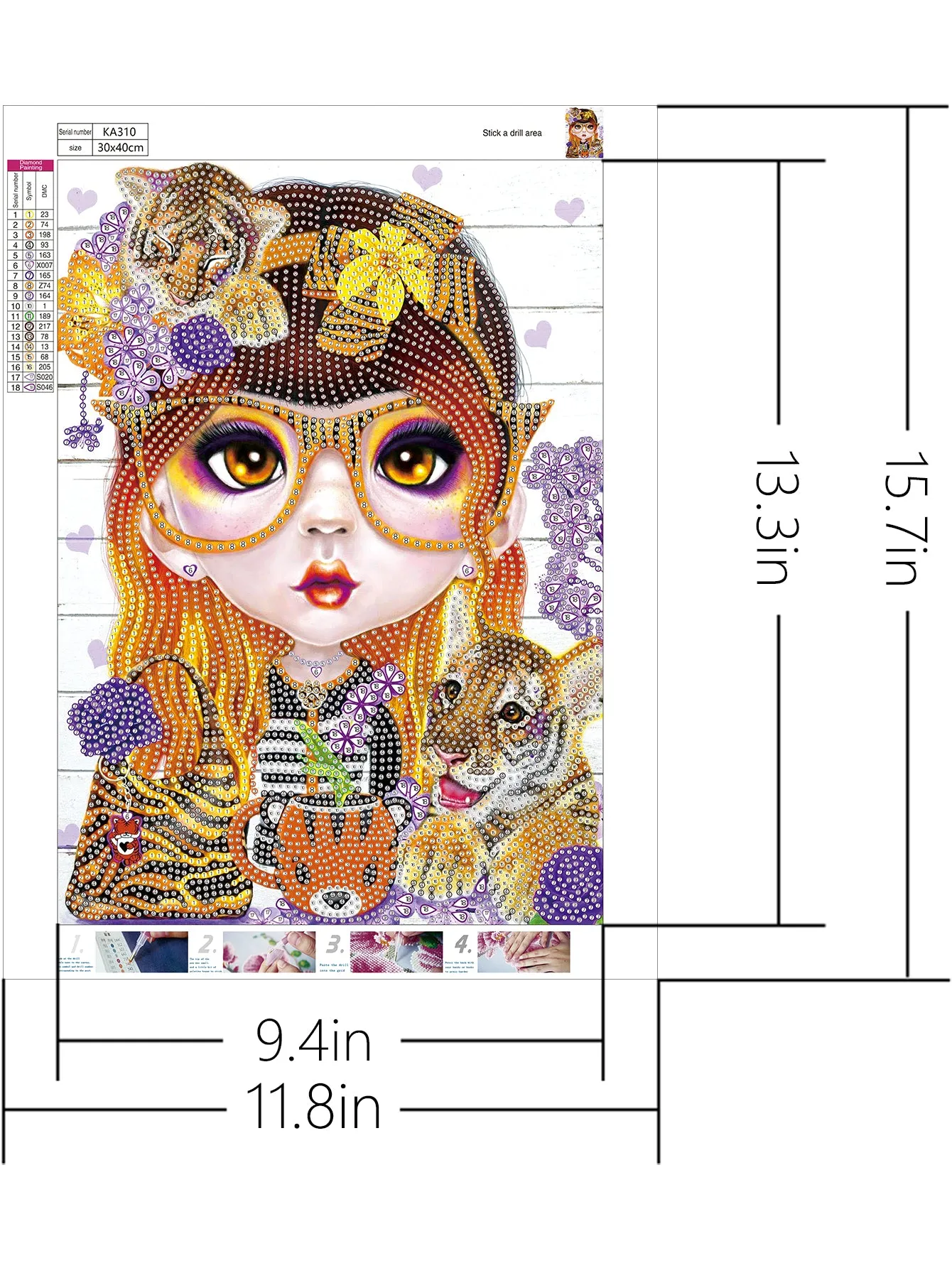5D DIY Special-Shaped Drill-Girl 30*40CM