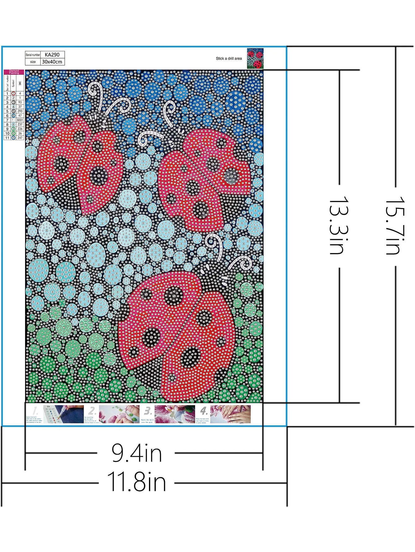 5D DIY Special-Shaped Drill-Ladybug 30*40CM