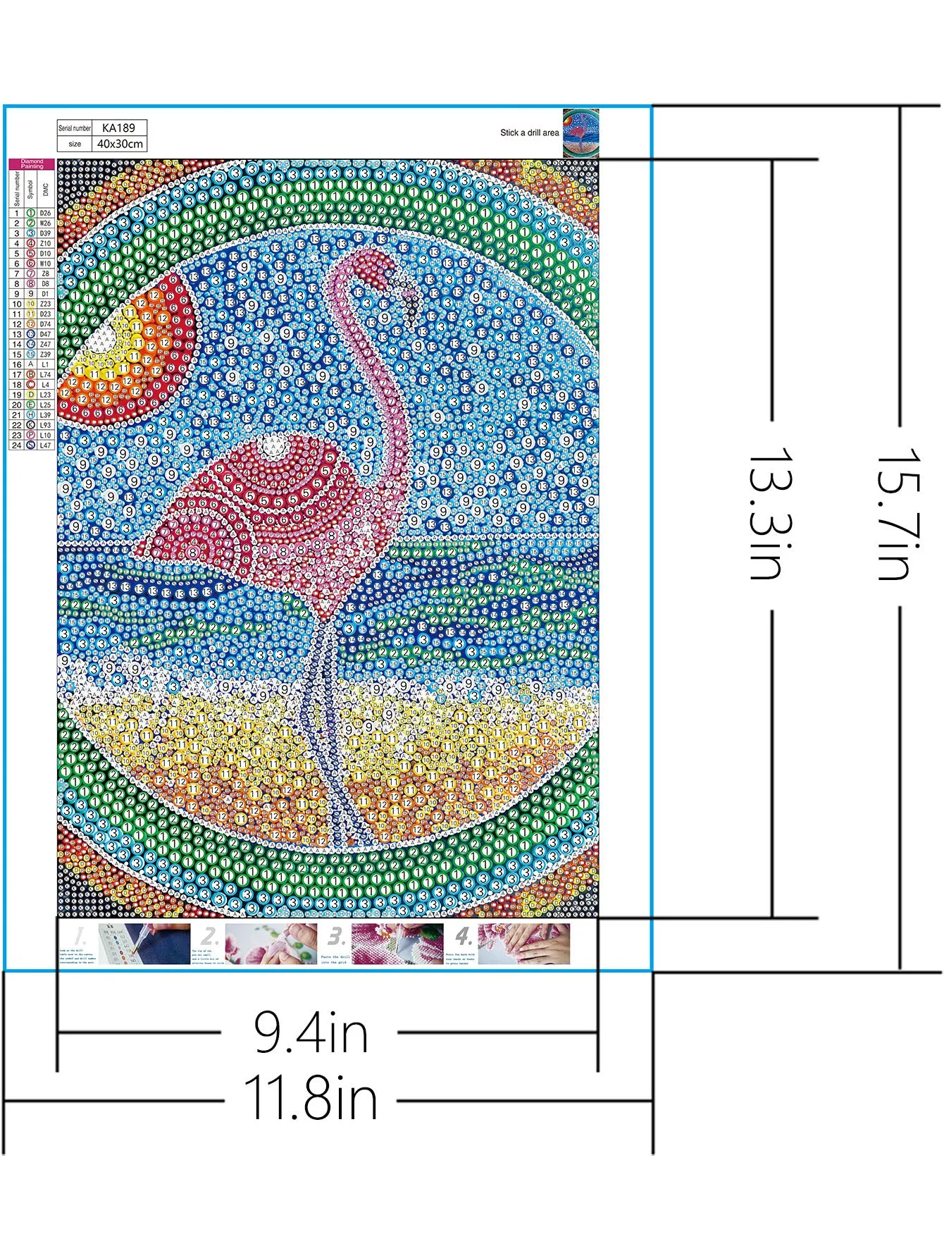 5D DIY Special-Shaped Drill-red-crowned crane 30*40CM