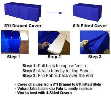 6' to 8' Convertible Custom Printed Table Throw - All Over Print