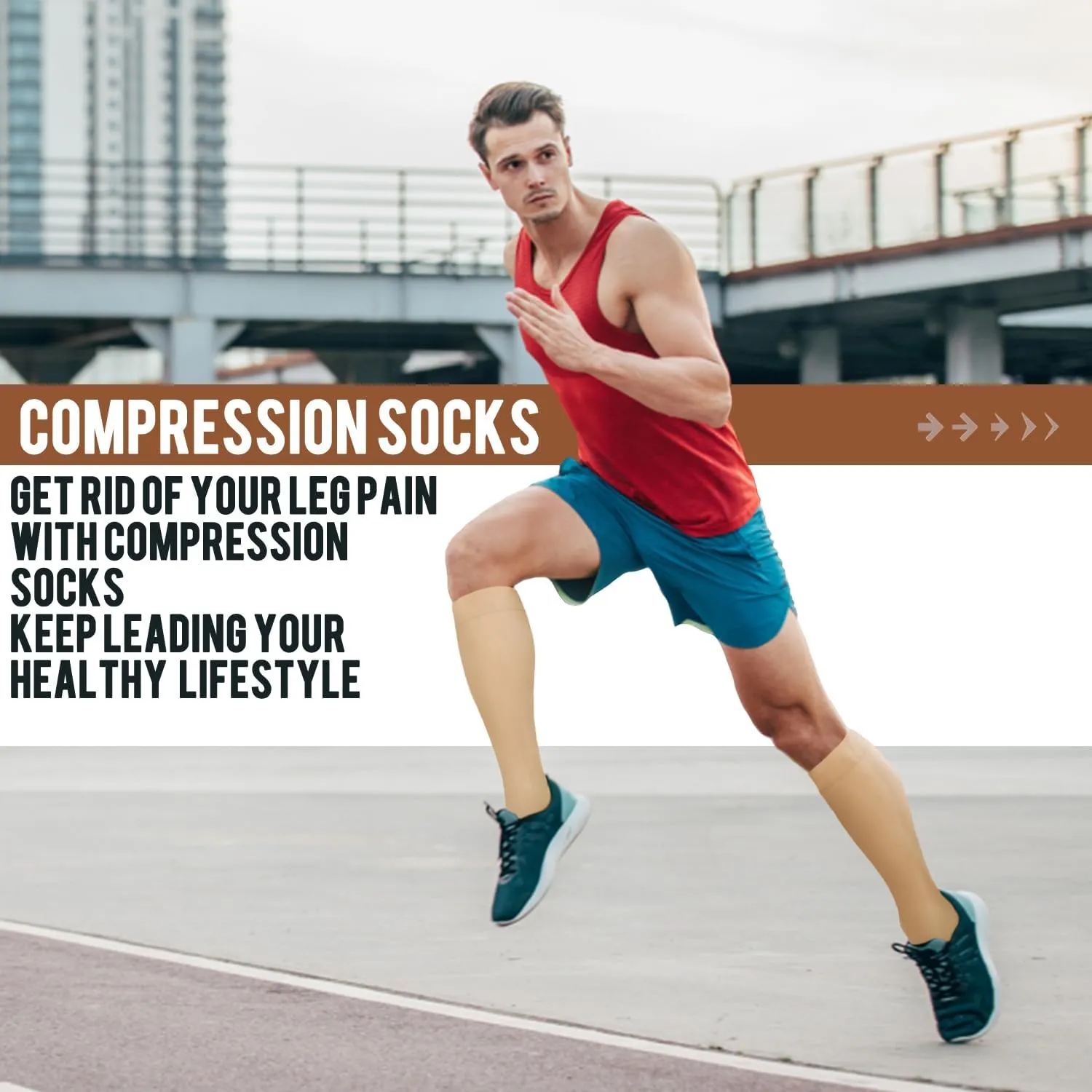 ACTINPUT Copper Compression Socks Men Women Circulation 4 Pairs-Best Support for Nurses,Running,Cycling
