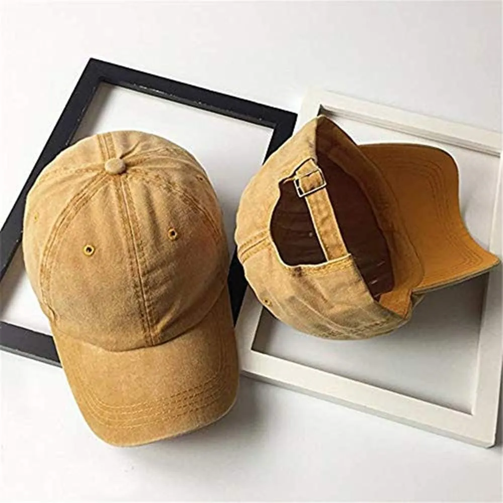 Aedvoouer Men Women Baseball Cap Vintage Washed Distressed Hats Twill Plain Adjustable Dad-Hat