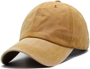 Aedvoouer Men Women Baseball Cap Vintage Washed Distressed Hats Twill Plain Adjustable Dad-Hat