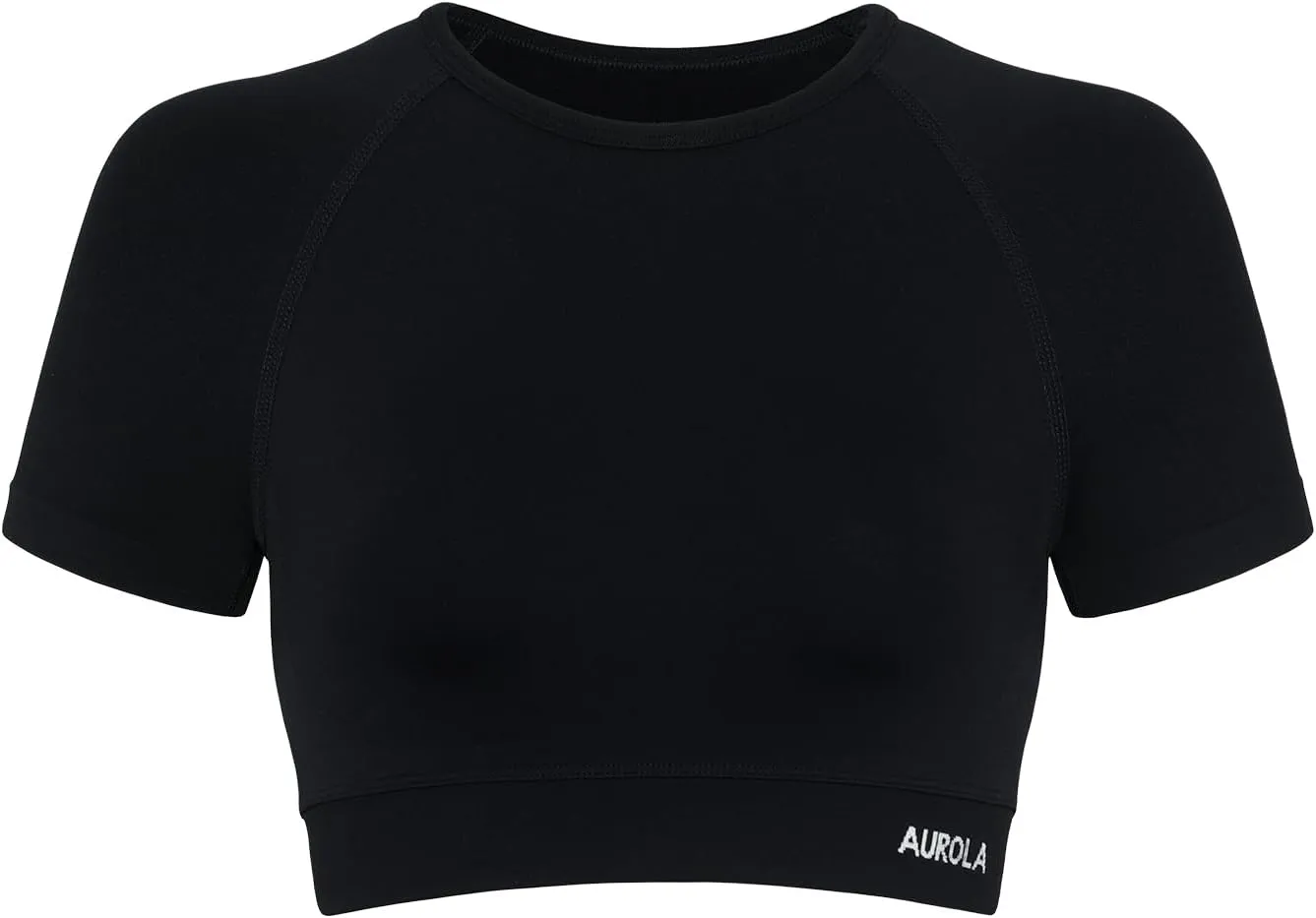 AUROLA Influence Crop Top Workout Shirts for Women, Ultra-Soft Seamless Gym T Shirts Short Sleeve Running Workout Tops