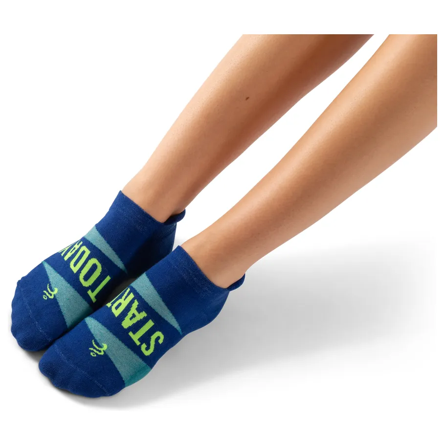 Balega Grit & Grace "Start Today" No Show Sock  Neon Blue/Mellow Lime