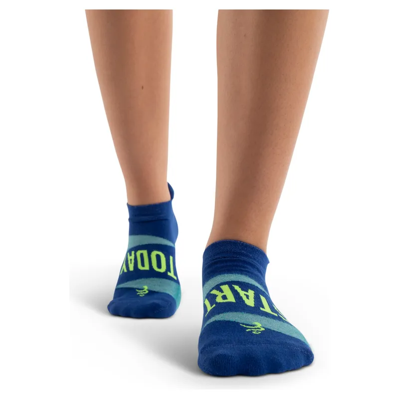 Balega Grit & Grace "Start Today" No Show Sock  Neon Blue/Mellow Lime