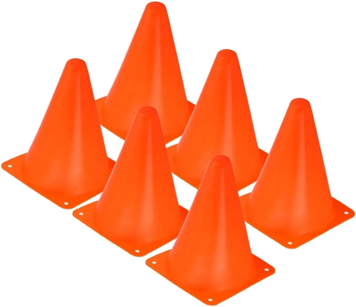 BESPORTBLE 12 Pack Orange Cone Sports Training Set for Soccer Football Rugby Boys and Girls Play Obstacle Course Outdoor Playground Cones