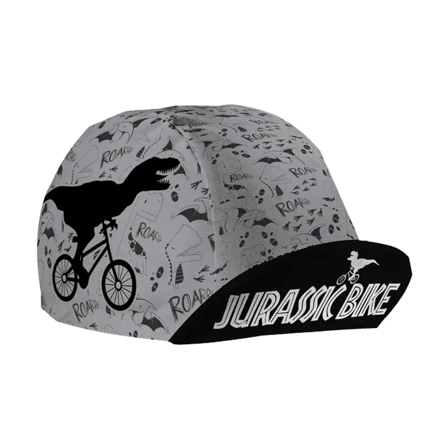 Classic Retro Pizza Fish With Wings Bulldog Cartoon Print Polyester Bicycle Women's Men's Caps Quick Drying Elasticity