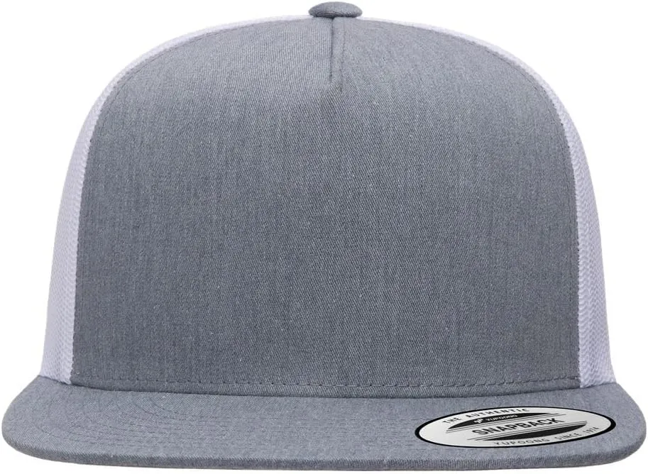 Custom Trucker Flatbill Hat YP 6006 Embroidered Your Text Snapback