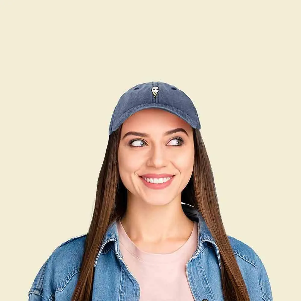 DALIX Double Scoop Embroidered Ice Cream Dad Hat Embroidered Cap Women
