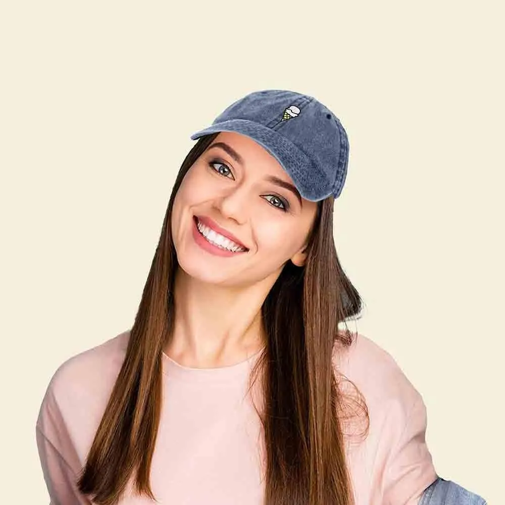 DALIX Double Scoop Embroidered Ice Cream Dad Hat Embroidered Cap Women