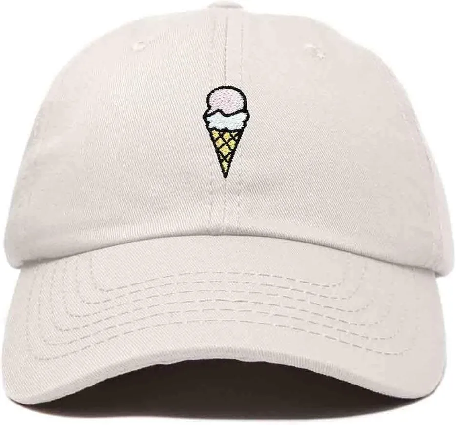 DALIX Double Scoop Embroidered Ice Cream Dad Hat Embroidered Cap Women