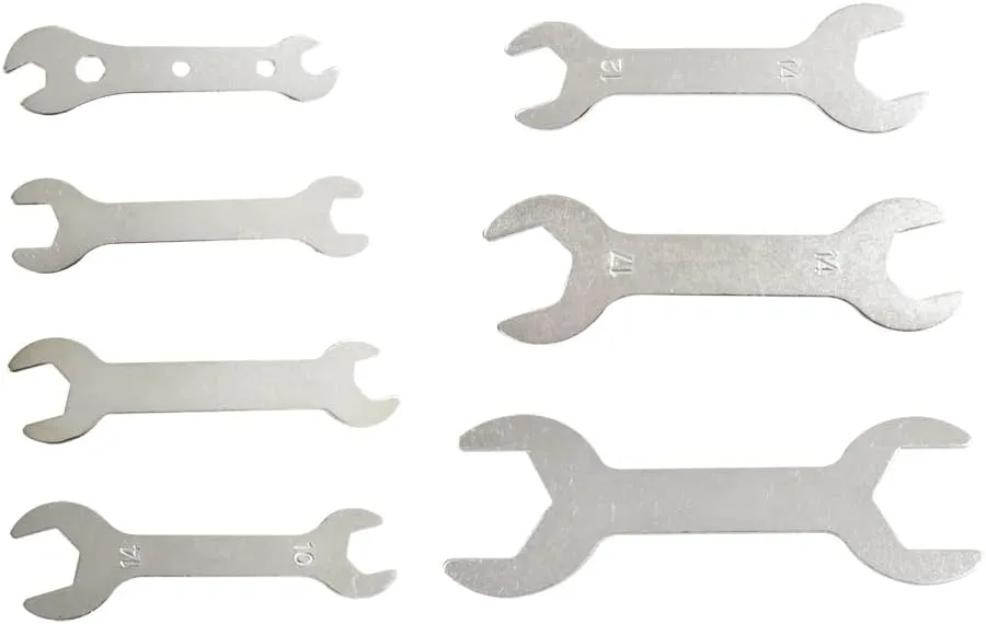 Double Ended 1.5-2mm Thin Brake Wrench Adjusting Offset Bolts Wrench Bicycle Tool Kit Spanner Cone Wrench Bike Cycling 5.5mm Thru 24mm 7 Sizes Cycling Multi Set