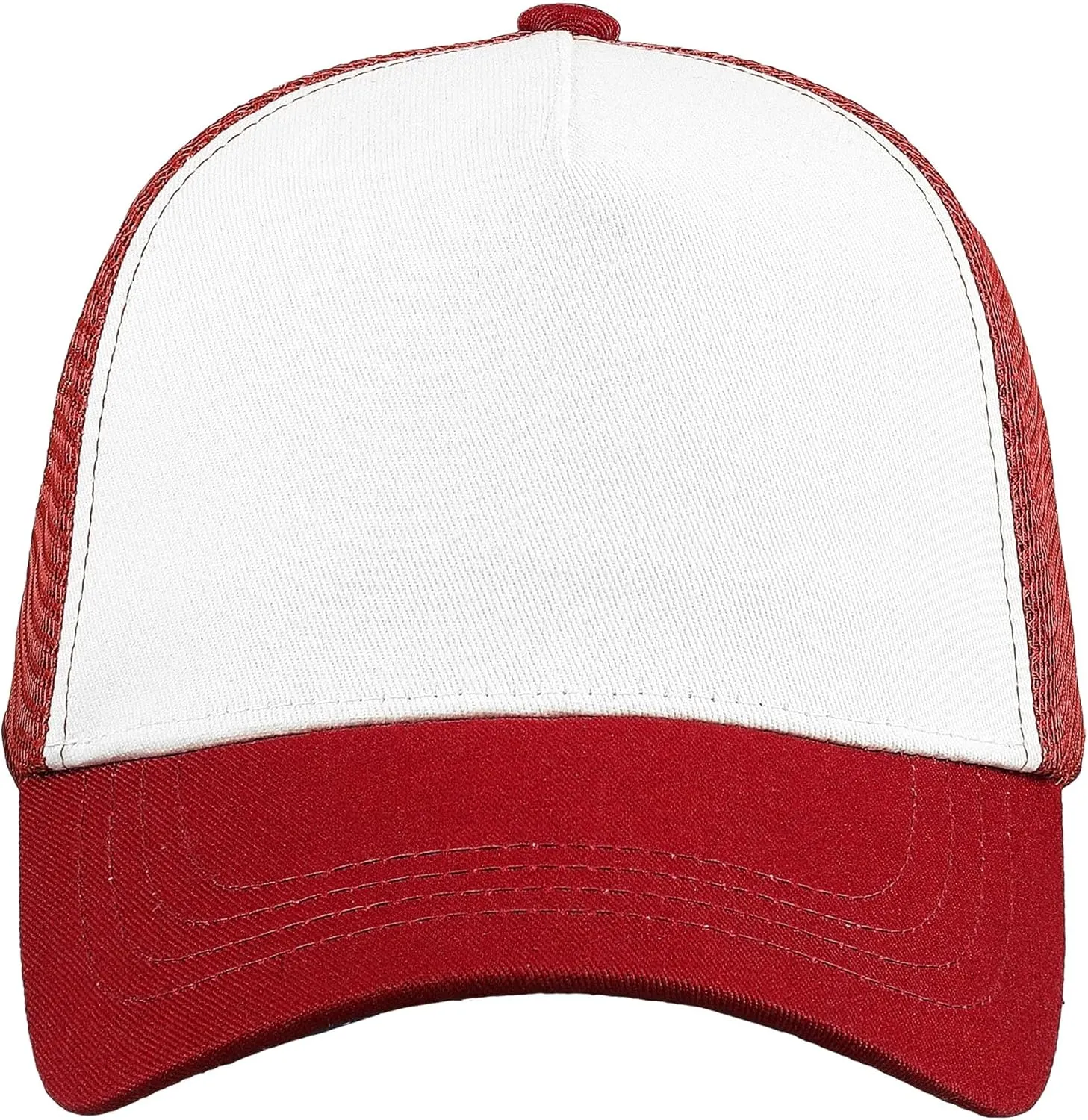 Falari 5-Panel Mesh Baseball Cap, Trucker Hat, Structured Plain Design, Cotton, Adjustable Size
