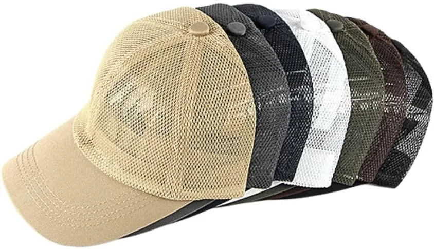 FASHIXD Mesh Baseball Cap for Men Women Summer Breathable Trucker Hats Adjustable Outdoor Sports Running Hats