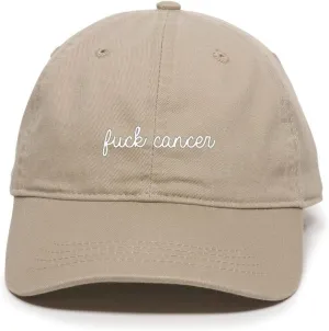 Fuck Cancer, Awareness Baseball Cap Embroidered Cotton Adjustable Dad Hat