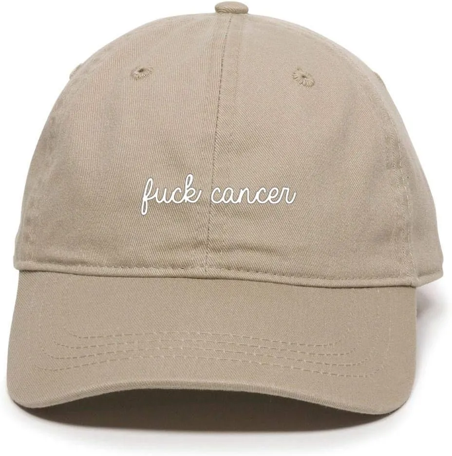 Fuck Cancer, Awareness Baseball Cap Embroidered Cotton Adjustable Dad Hat