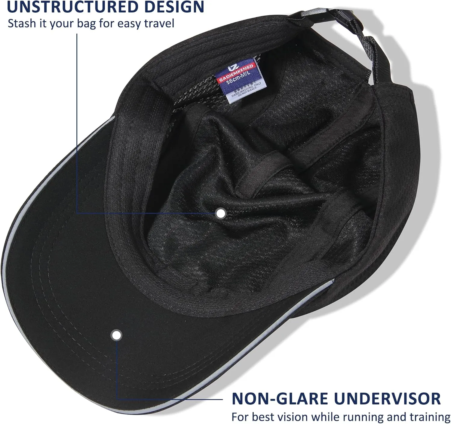 GADIEMKENSD Women's Race Day Running Cap Performance Mesh Hat - Excellent Ventilation, Lightweight, Reflective Safety