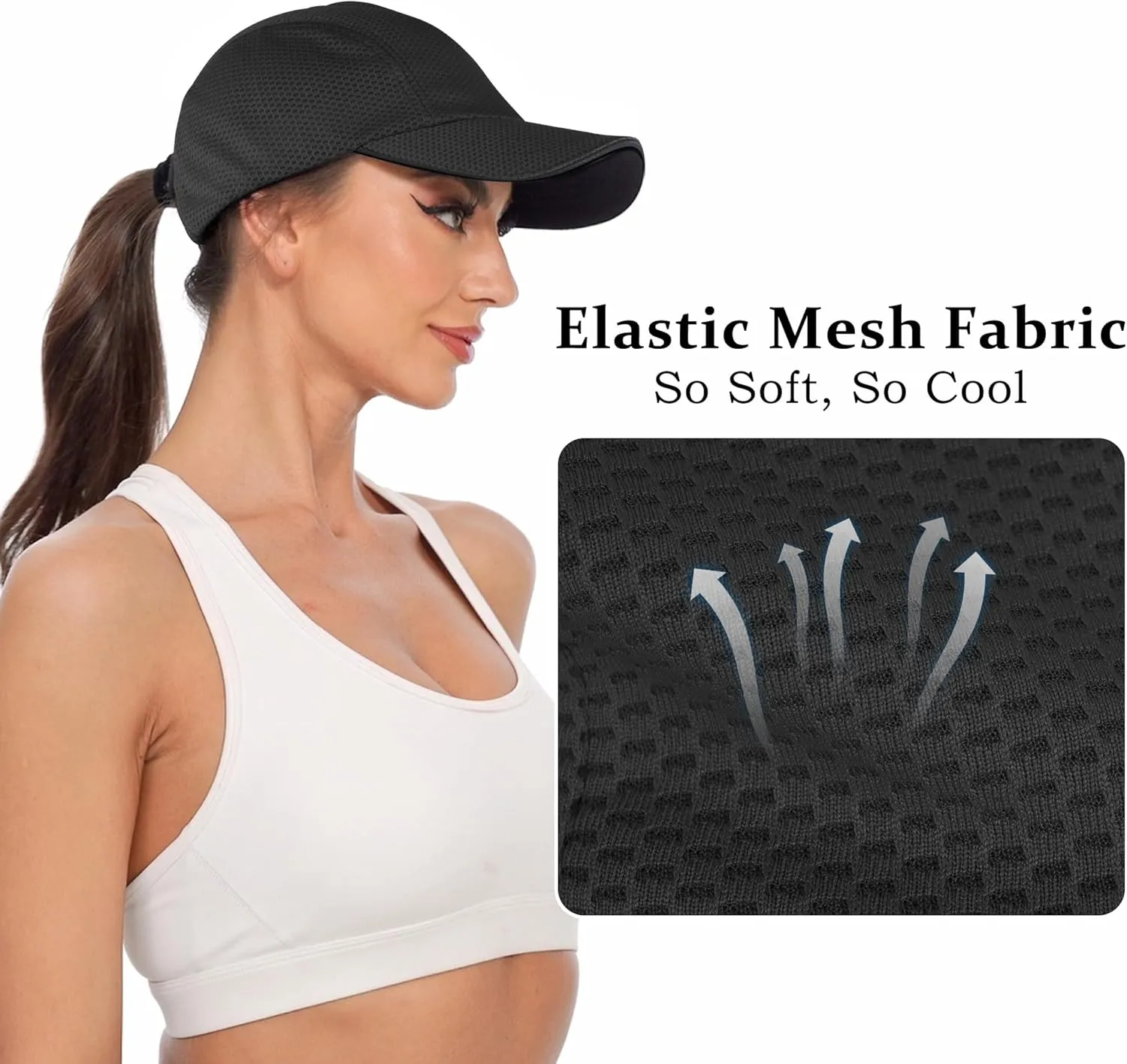 GADIEMKENSD Women's Race Day Running Cap Performance Mesh Hat - Excellent Ventilation, Lightweight, Reflective Safety
