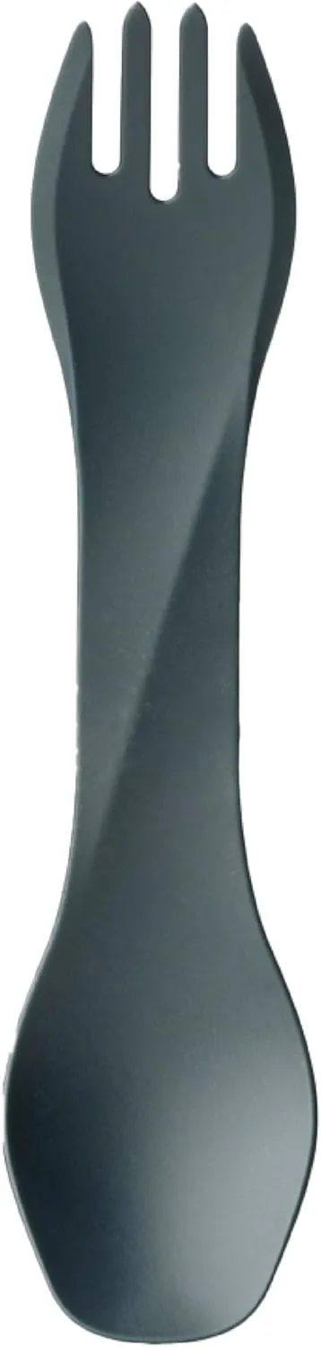 humangear GoBites Uno | Travel & Camping Utensils | Portable & Convertible Dining Ware | Multi-Functional Spork, Dark Gray