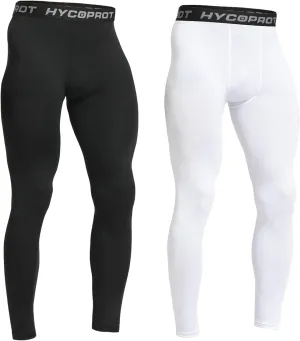 HYCOPROT Men's Compression Pants, Athletic Leggings Base Layer Cool Dry Workout Tights for Running Yoga Gym Basketball