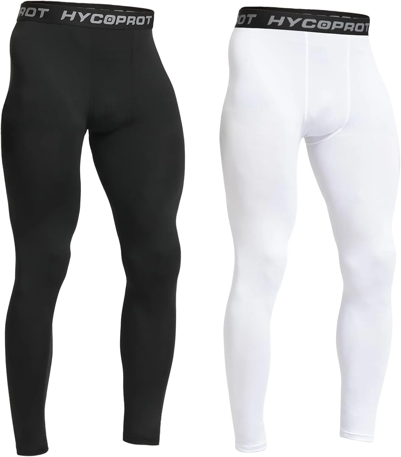 HYCOPROT Men's Compression Pants, Athletic Leggings Base Layer Cool Dry Workout Tights for Running Yoga Gym Basketball