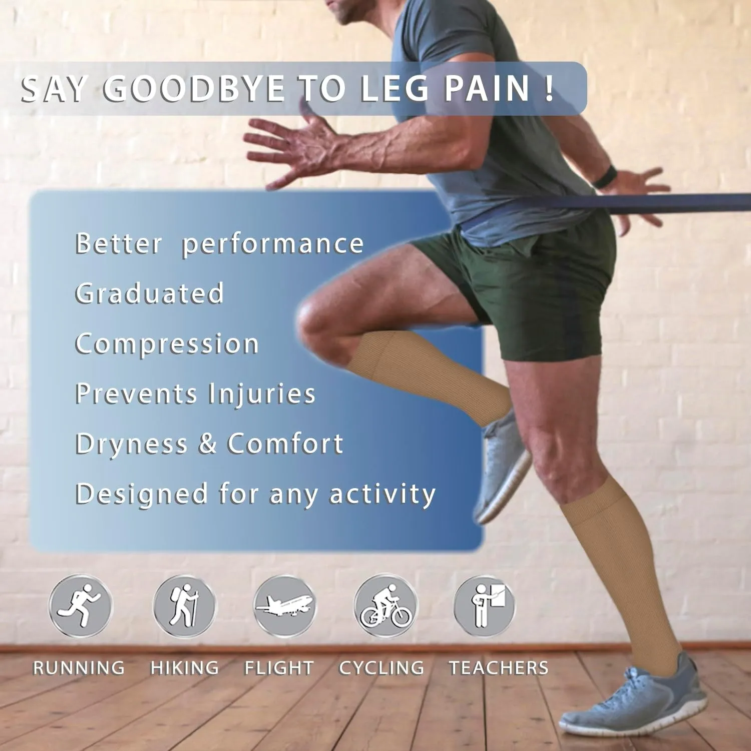 Iseasoo Copper Compression Socks (15-20 mmHg) for Men & Women - Running, Hiking, Cycling, Travel - Improves Circulation