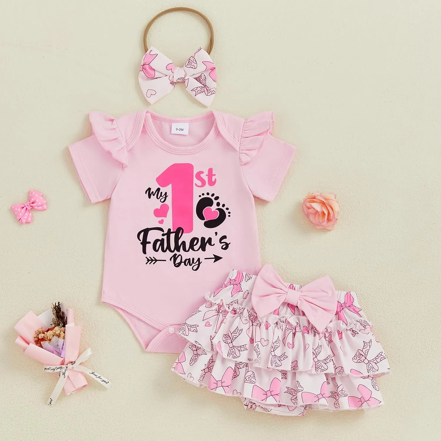 Kuriozud My First 4th of July Outfit Baby Girl Romper Onesie Bodysuit Ruffle Tutu Shorts Bloomer 1st Fourth of July Clothes
