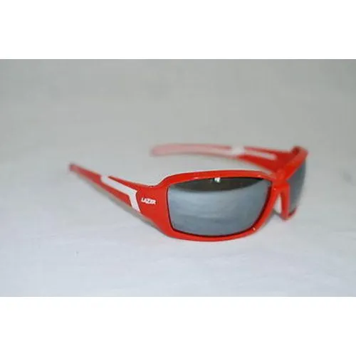 Lazer Xenon X1 Sunglasses Red Frame w/ Smoke Lens Blocks 100% UVA and UVB Rays