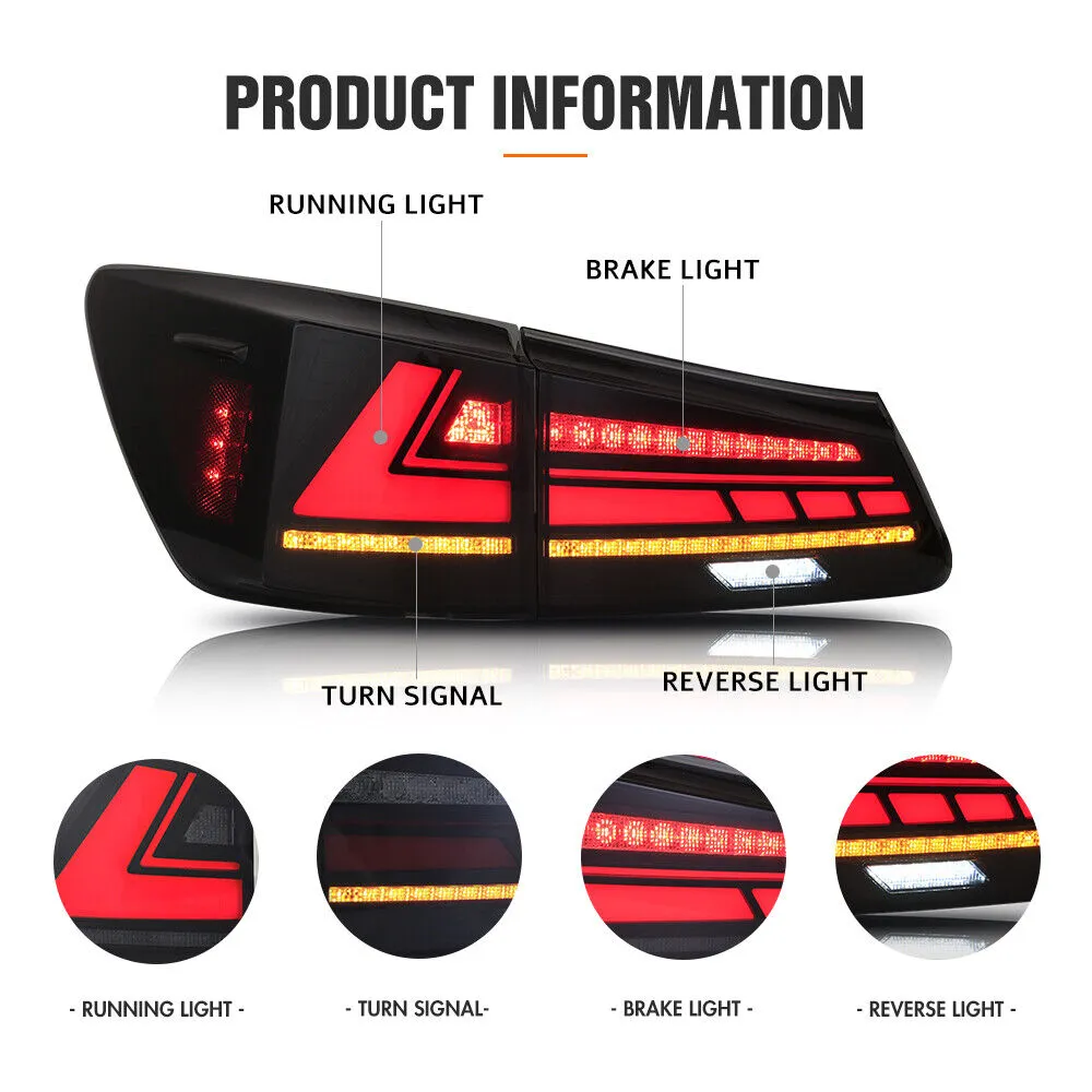 Lexus IS250 IS350 ISF 2006-2013 RGB V1 Taillights Color Changing App Controlled