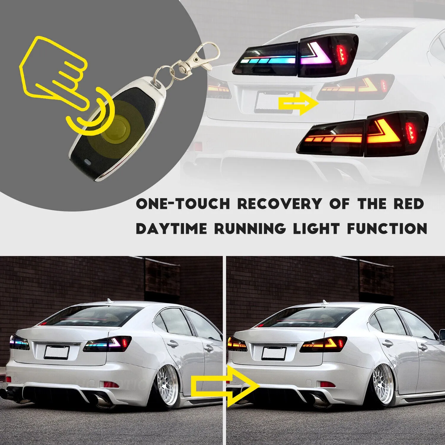 Lexus IS250 IS350 ISF 2006-2013 RGB V1 Taillights Color Changing App Controlled