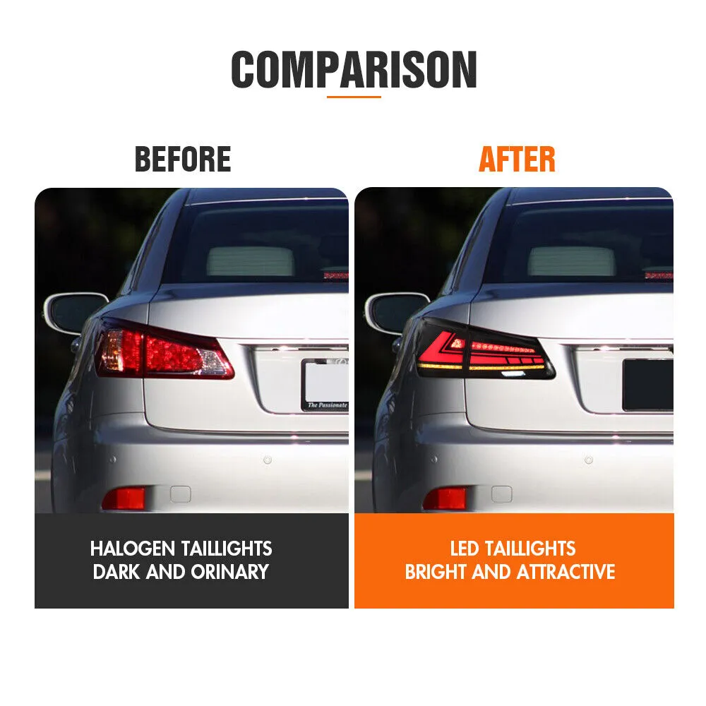 Lexus IS250 IS350 ISF 2006-2013 RGB V1 Taillights Color Changing App Controlled