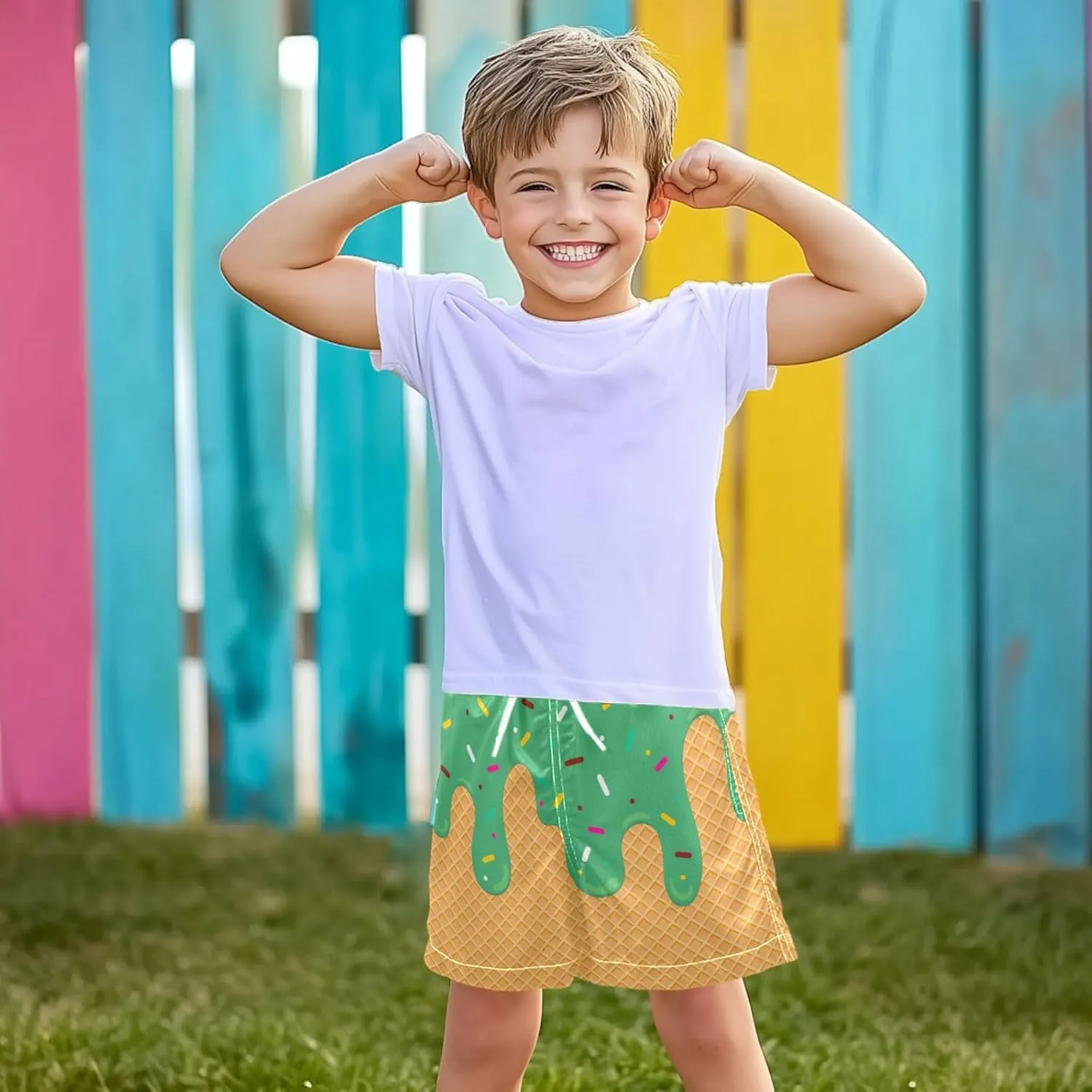 Little Boy Swim Trunks Quick Dry Swimsuit Bathing Suits Beach Board Shorts with Mesh Lining 2-12Years