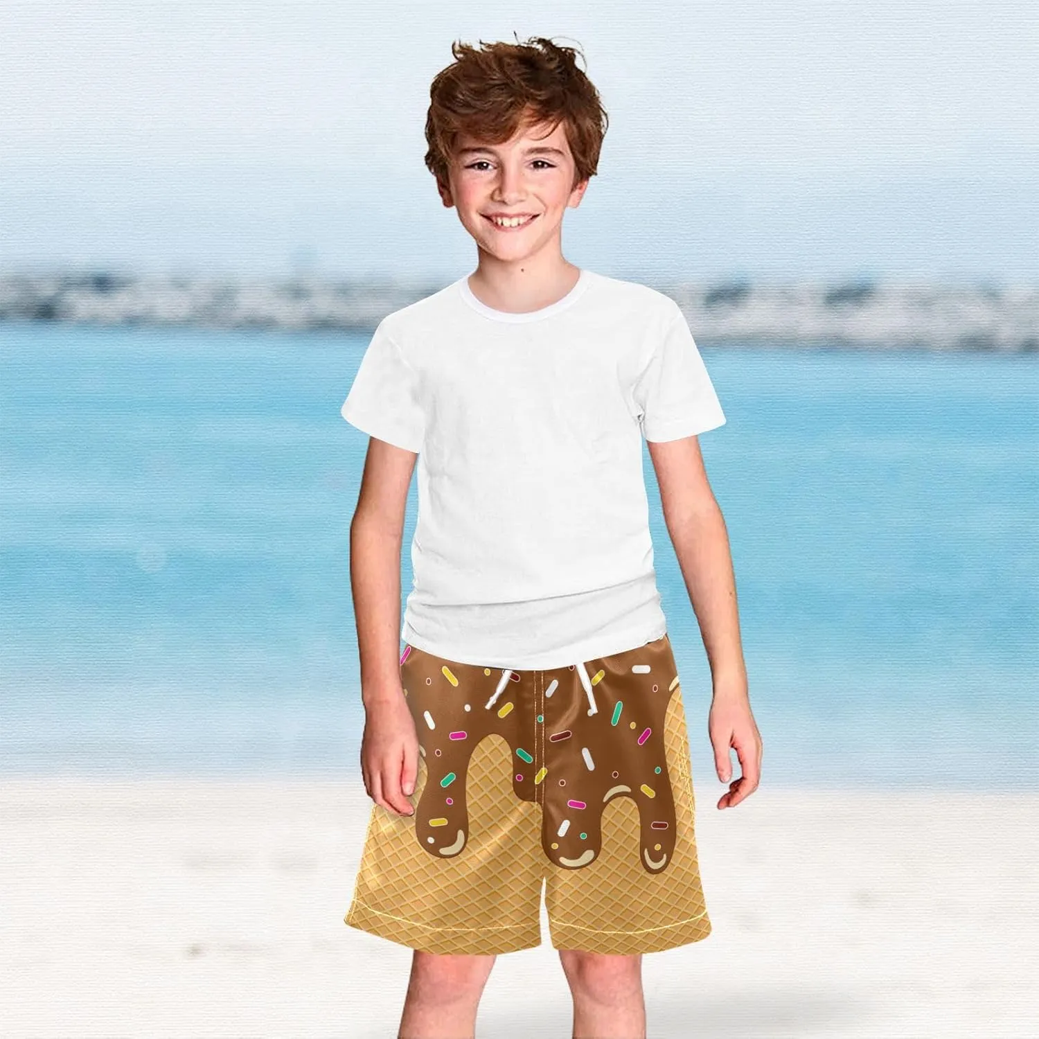 Little Boy Swim Trunks Quick Dry Swimsuit Bathing Suits Beach Board Shorts with Mesh Lining 2-12Years