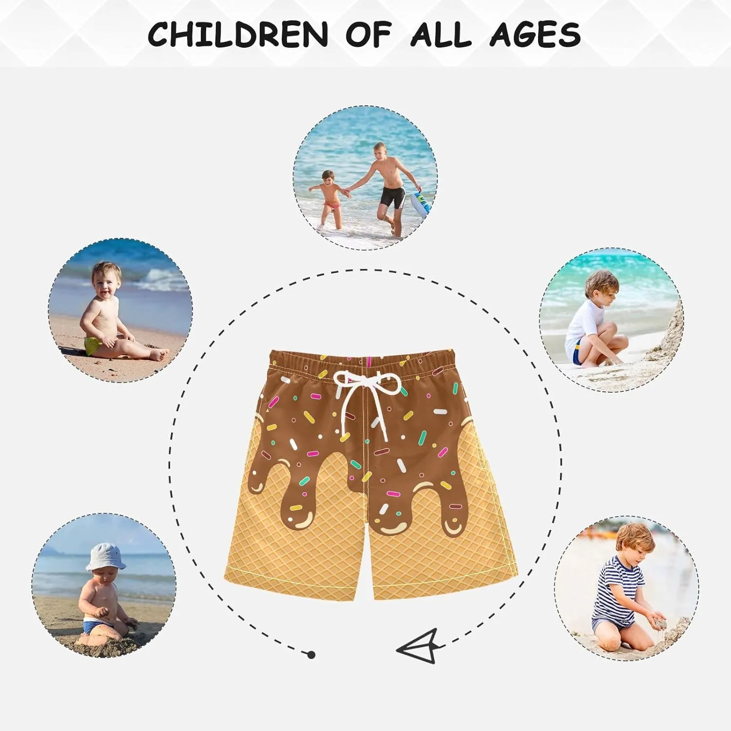 Little Boy Swim Trunks Quick Dry Swimsuit Bathing Suits Beach Board Shorts with Mesh Lining 2-12Years