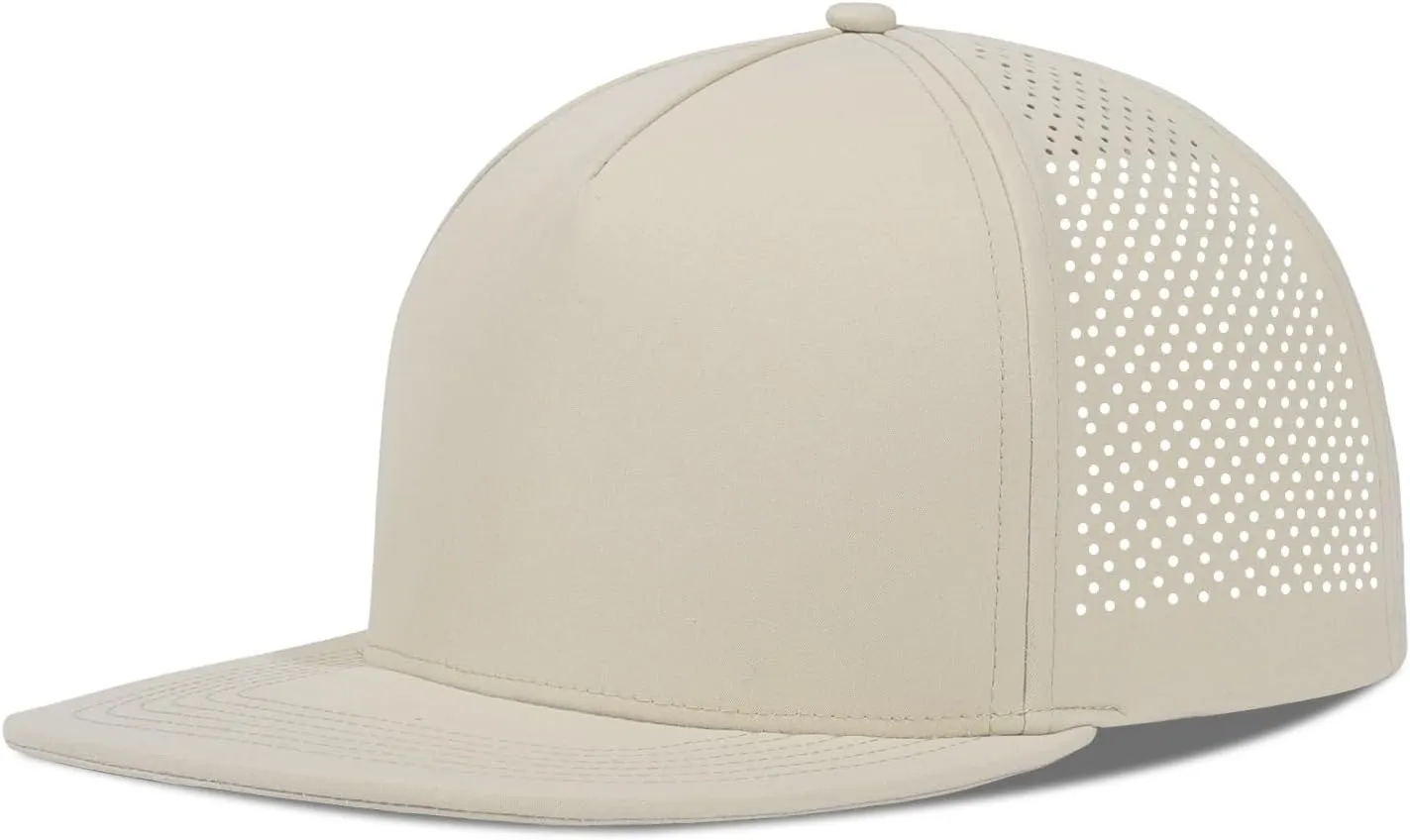 LiuSuper M/L/XL/XXL Flat Brim 5 Panel Hats for Men Performance Mens Snapback Hats Quick Dry Laser Perforated Baseball Cap