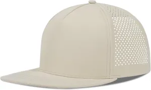 LiuSuper M/L/XL/XXL Flat Brim 5 Panel Hats for Men Performance Mens Snapback Hats Quick Dry Laser Perforated Baseball Cap