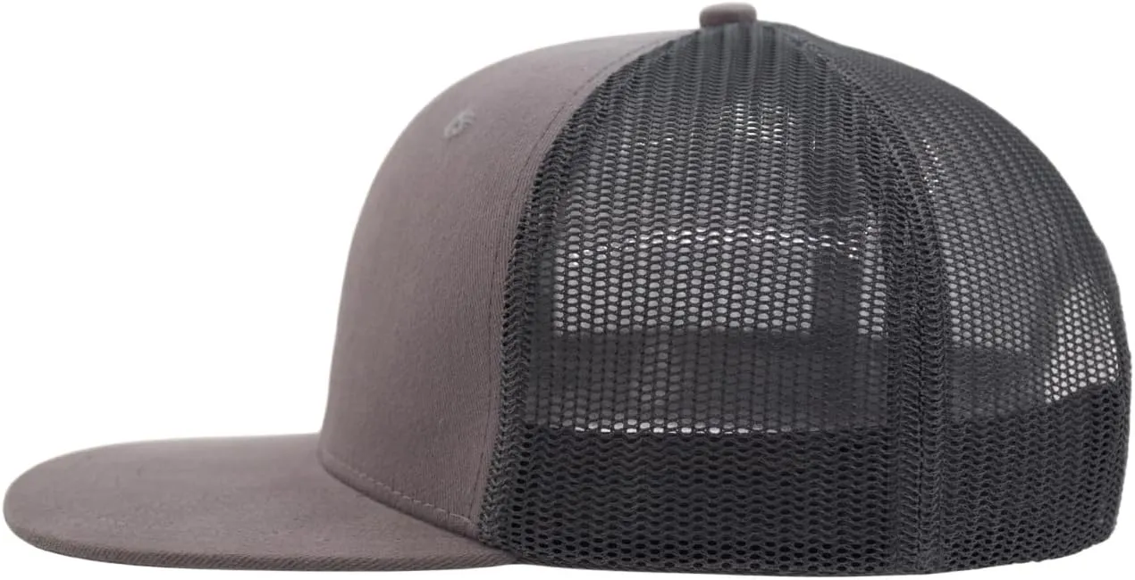 Men Flat Brim Trucker Hat(M,L,XL,XXL),Plain Blank Adjustable Solid Color Snapback Baseball Caps