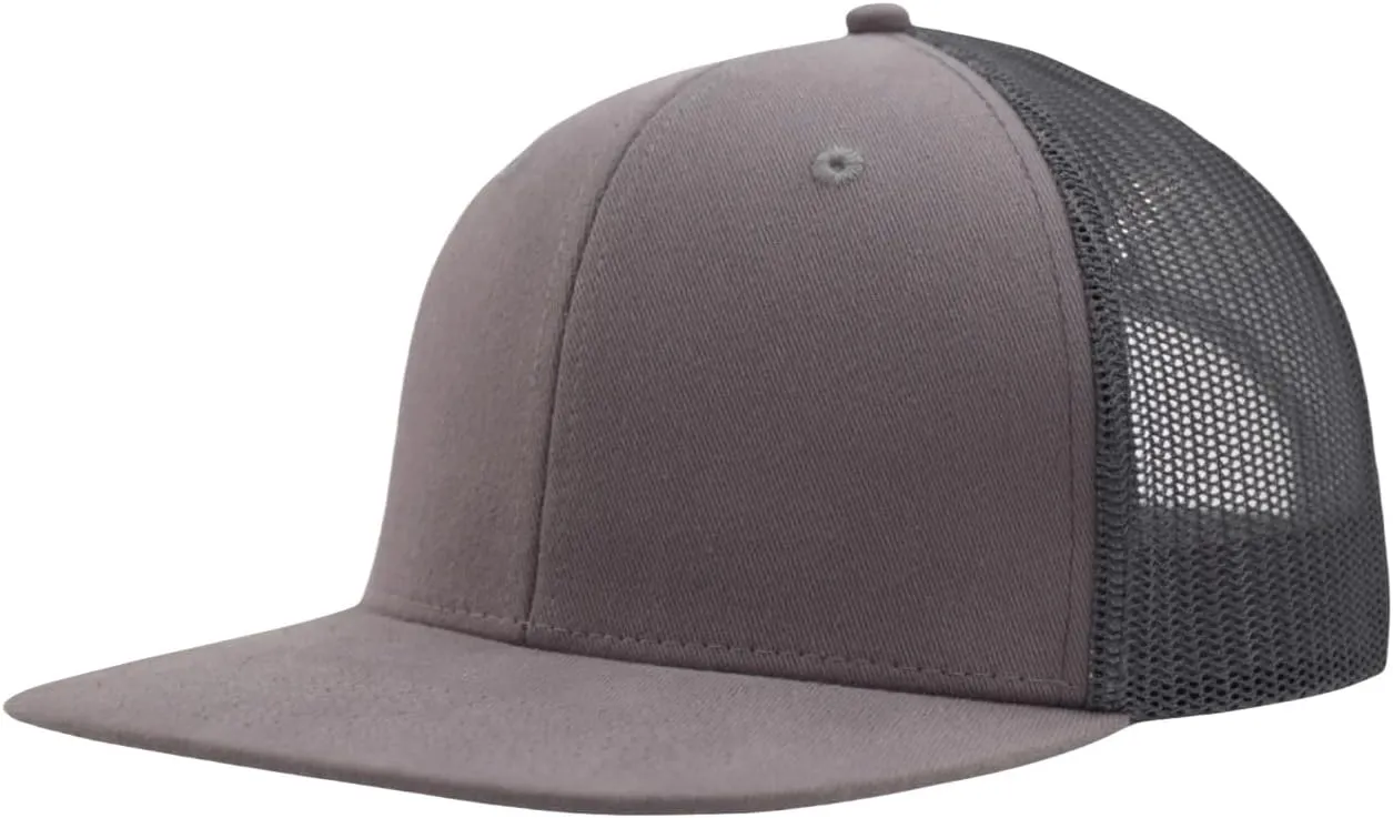 Men Flat Brim Trucker Hat(M,L,XL,XXL),Plain Blank Adjustable Solid Color Snapback Baseball Caps