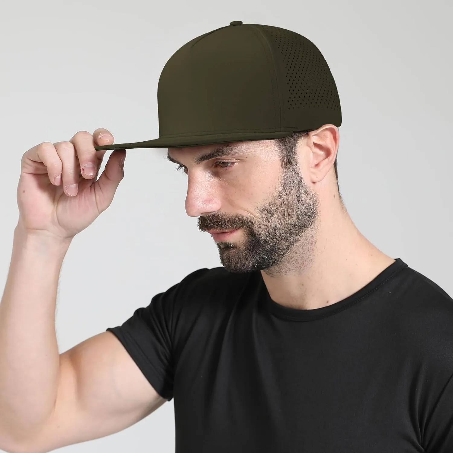 M/L/XL/XXL Oversize Flat Bill Baseball Cap for Men Women Quick Dry Snapback Hats Summer Mesh 5 Panel Cap